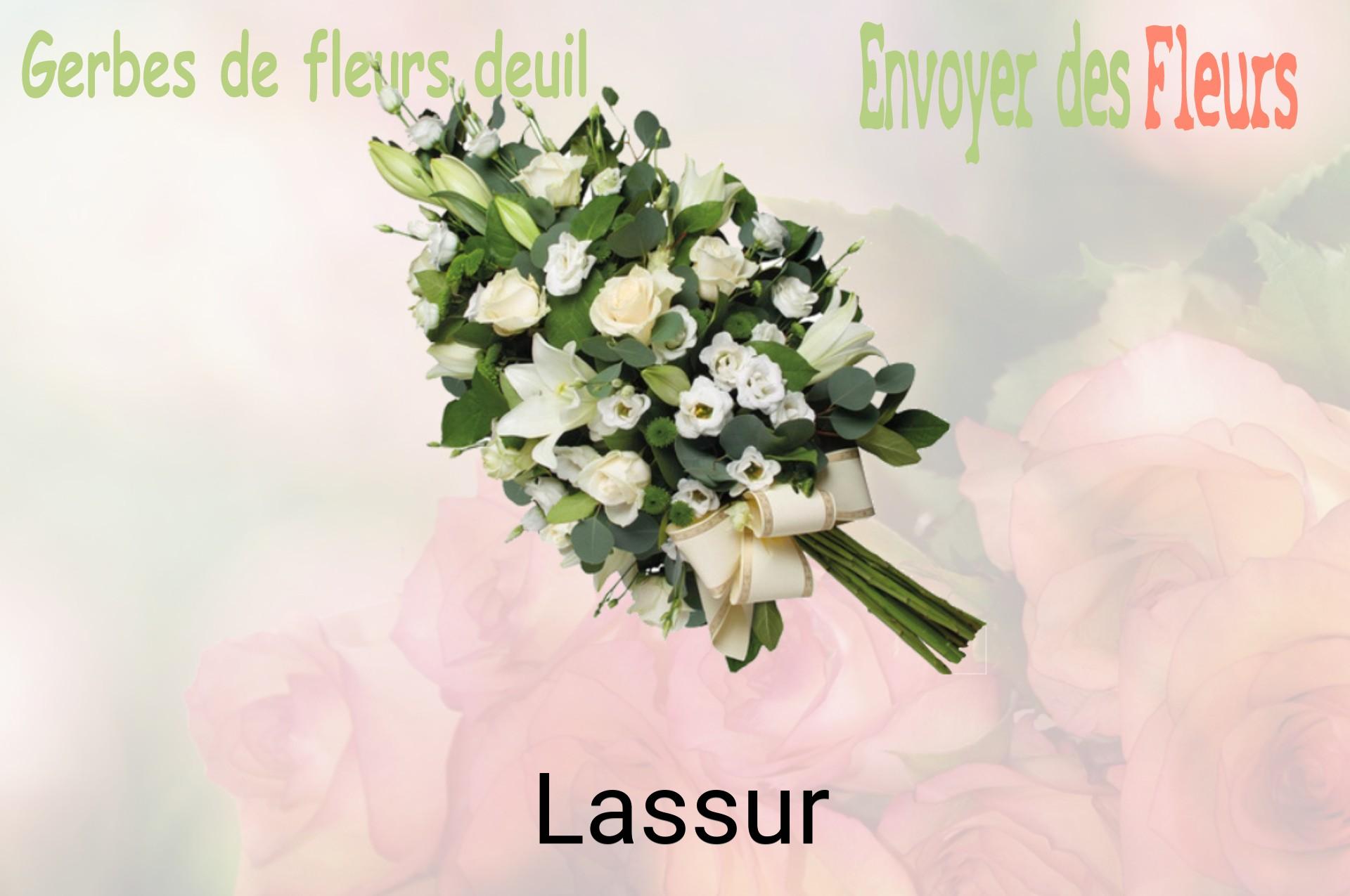 Gerbe de fleurs de deuil livrée à Lassur